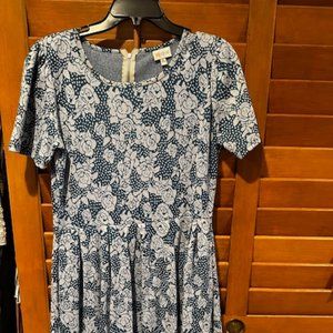 Teal floral LulaRoe Amelia dress, size XL